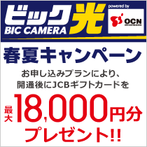 「ビック光 powered by OCN」春夏キャンペーン