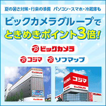 ビックカメラグループでときめきポイント3倍!8月31日(木)まで
