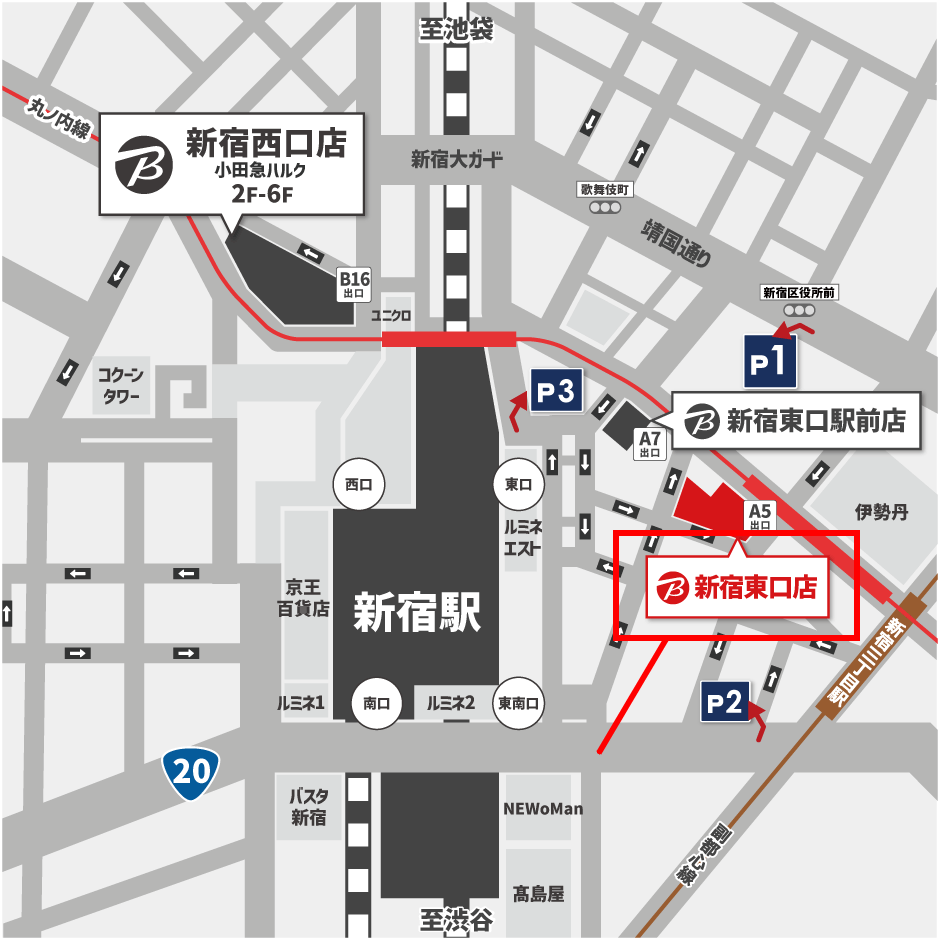 ビックカメラ新宿東口店 地図