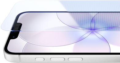 Ceramic Shield 2を採用したiPhone 17eの前面の外観、側面の外観、カラーはホワイト、アクションボタンと音量調節ボタン