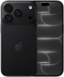 ブラックのiPhone 18 Pro、背面の外観。上部にPro Fusionカメラシステム、中央にAppleのロゴ。前面の外観、オールスクリーンのデザイン
