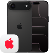 並んで置かれたiPhone Airの背面の外観、Fusionカメラシステム、1つのレンズ、フラッシュ。iPhone Airの前面の外観、オールスクリーンのデザイン