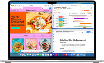 複数のアプリが開いた状態のMacBook Air