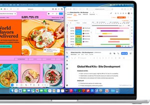 複数のアプリが開いた状態のMacBook Air