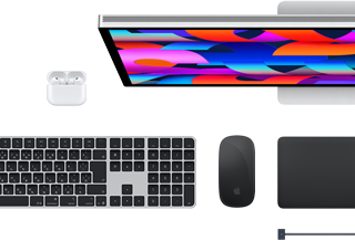 Macアクセサリ：AirPods、Studio Display、Magic Keyboard、Magic Mouse、Magic Trackpad、MagSafe充電ケーブル
