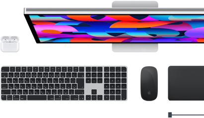 Macアクセサリ:AirPods、Studio Display、Magic Keyboard、Magic Mouse、Magic Trackpad、スペースブラックのMagSafe充電ケーブル