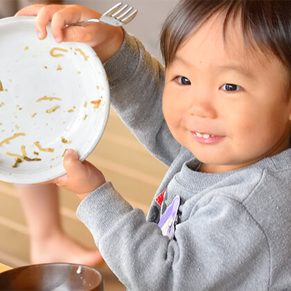 食材は基本国産物。食育に力を入れています