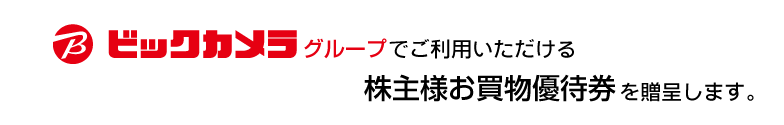 ビックカメラグループでご利用いただける株主様優待券を贈呈いたします