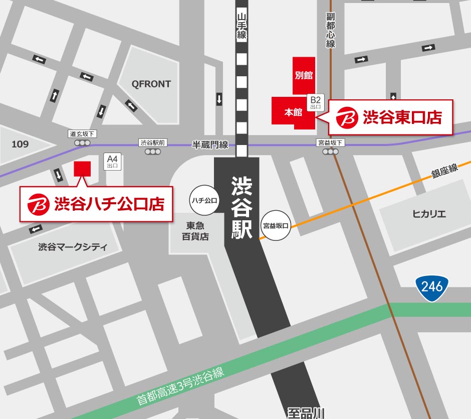 ビックカメラ渋谷東口店・地図