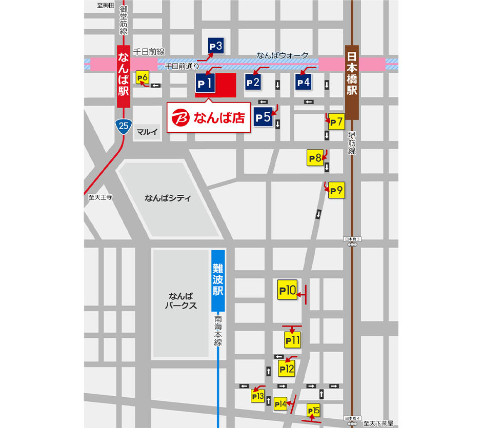 ビックカメラなんば店・地図