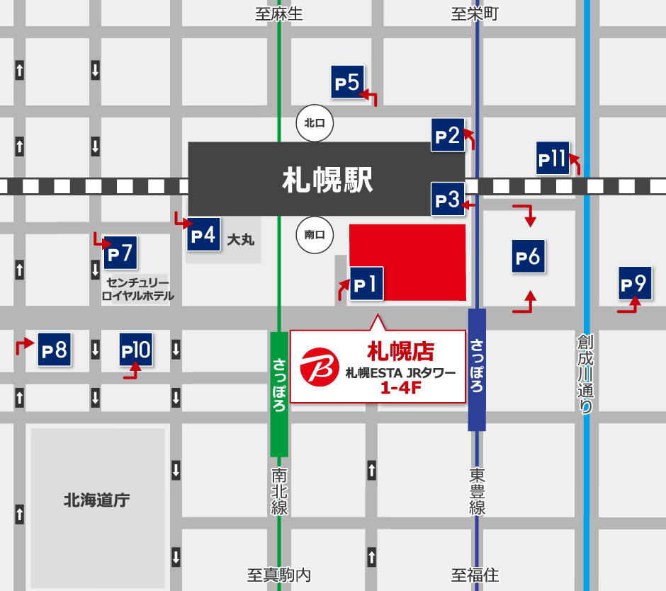 ビックカメラ札幌店・地図