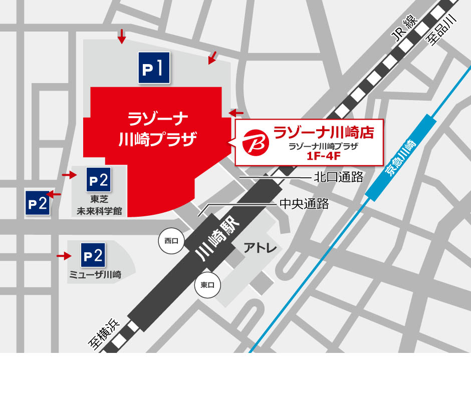 ビックカメララゾーナ川崎店・地図