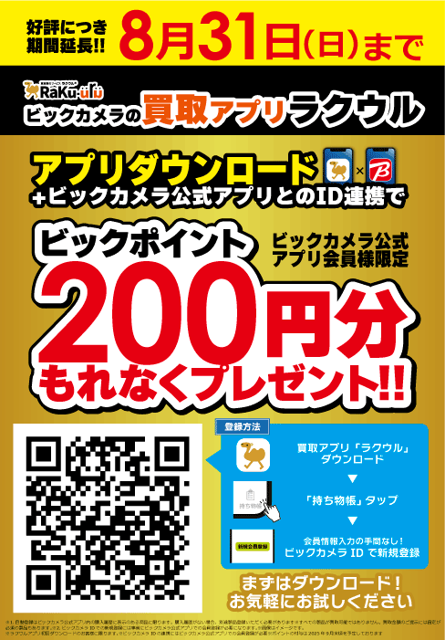 ビックポイント200円分プレゼント