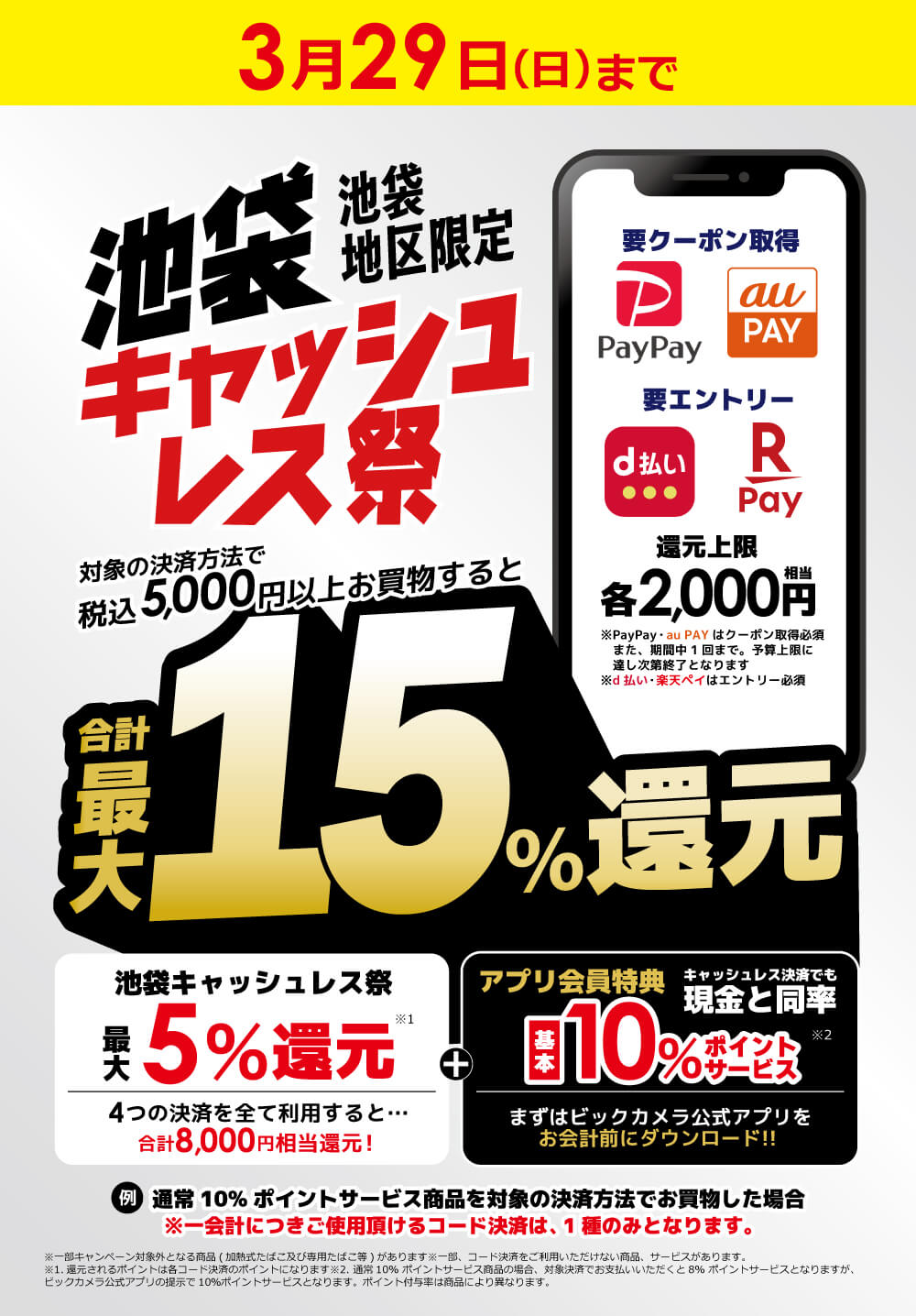 ビックカメラ池袋限定！池袋キャッシュレス祭