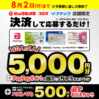 決済して応募するだけ！5,000円分のPayPayポイントが当たるキャンペーン