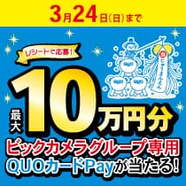 最大10万円分のビックカメラグループ専用QUOカードPayが当たる！