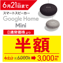 Google Home Mini 半額!