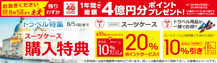 スーツケース購入特典