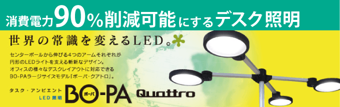 消費電力90％削減可能にするデスク照明