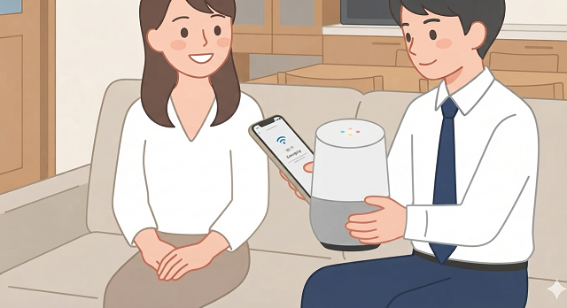 AIスピーカーによる音声操作イメージ